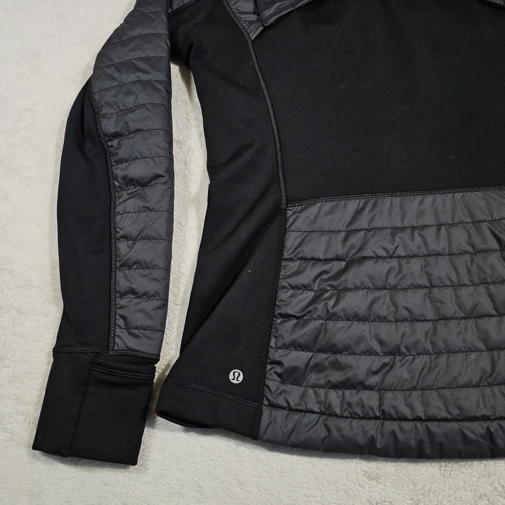LULULEMON FIRST MILE QUILTED RUNNING Jacket Black Womens Size 10.
